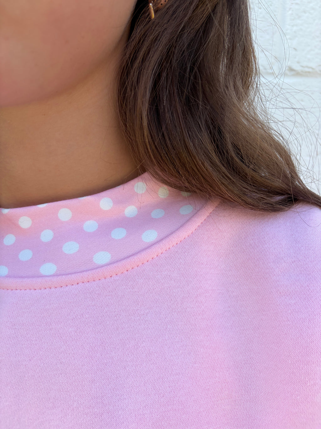 Polka Dot Mockneck Sweatshirt