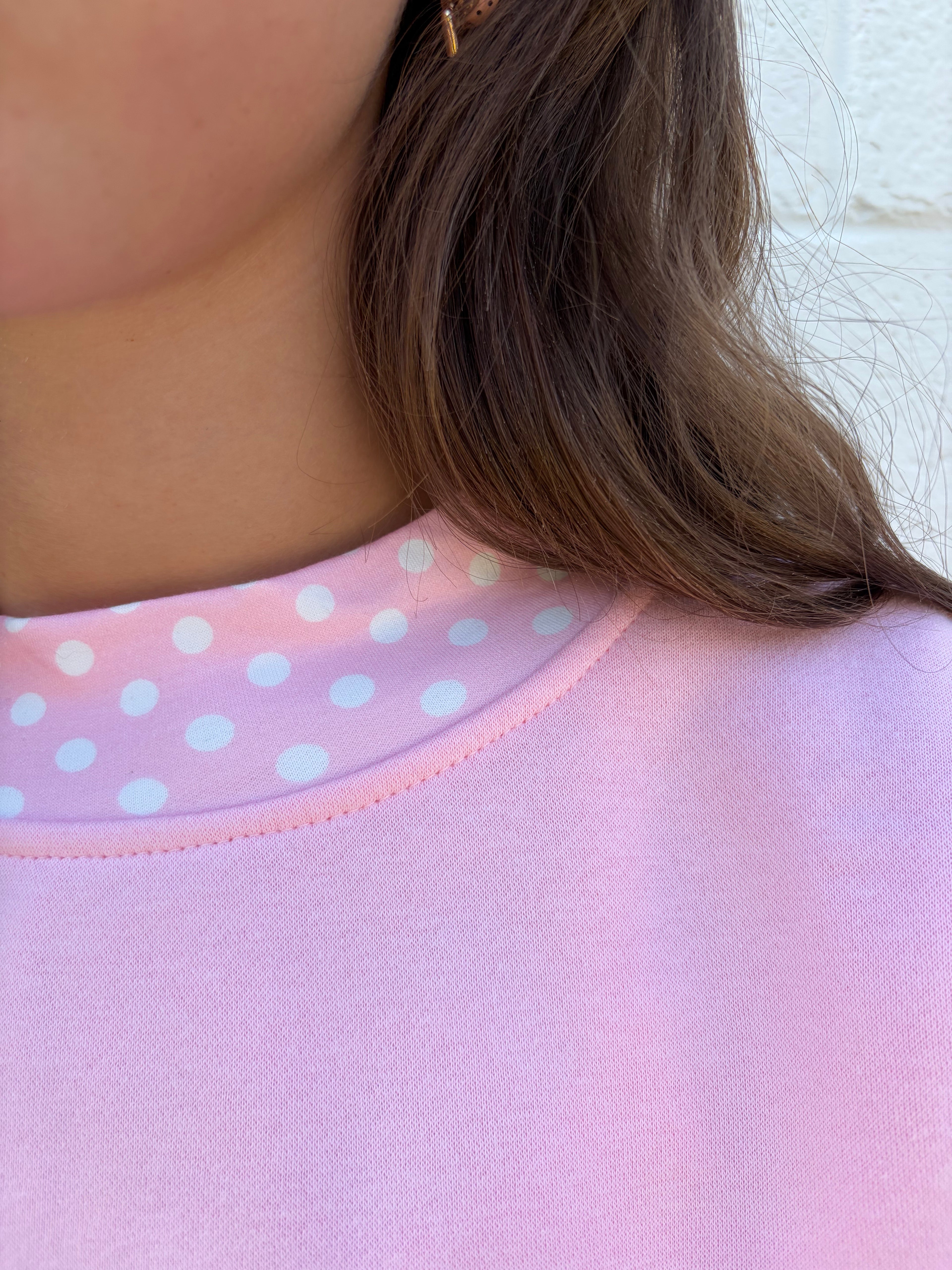 Polka Dot Mockneck Sweatshirt