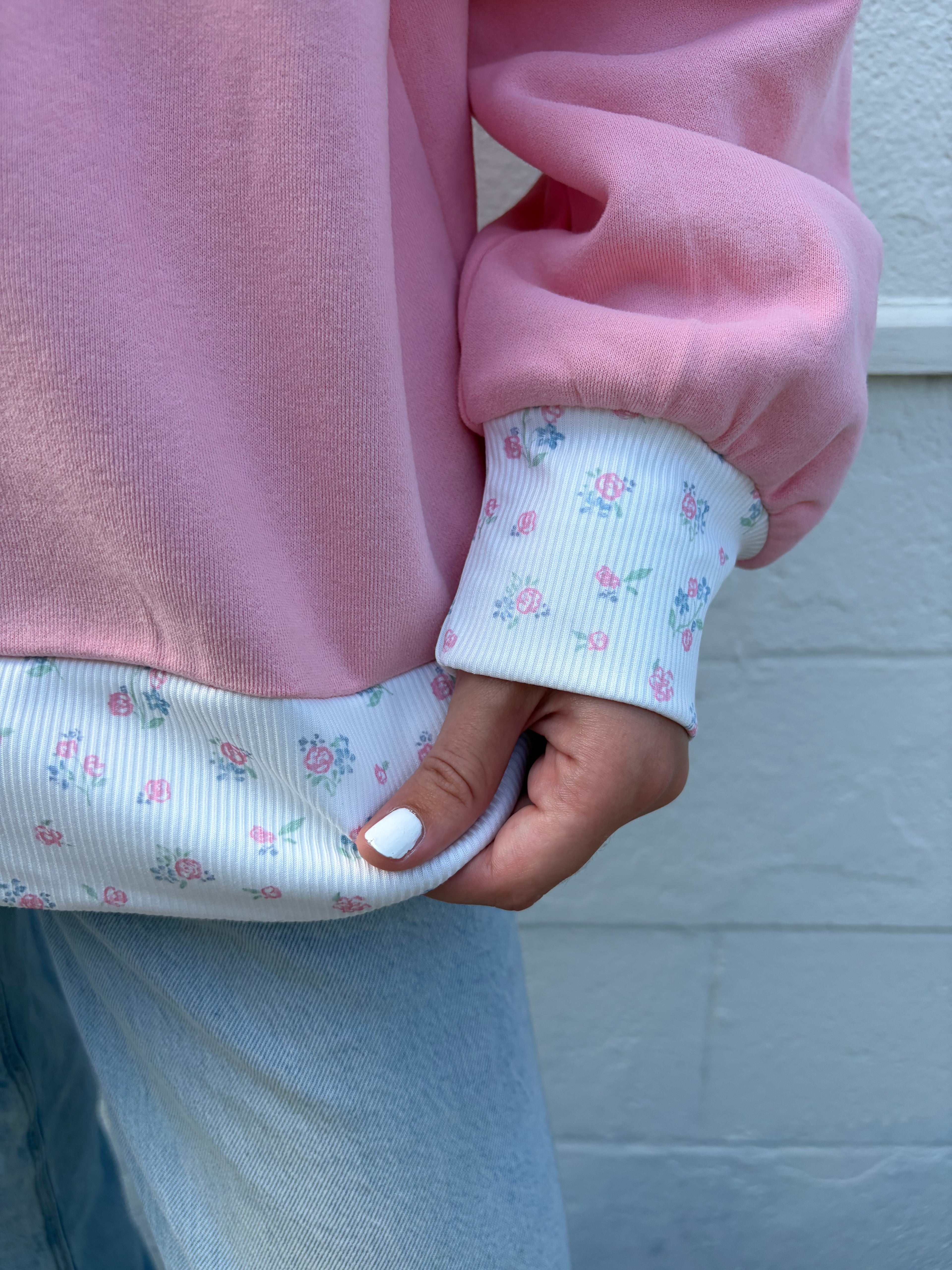 Lucky Floral Embroidered Mock Neck
