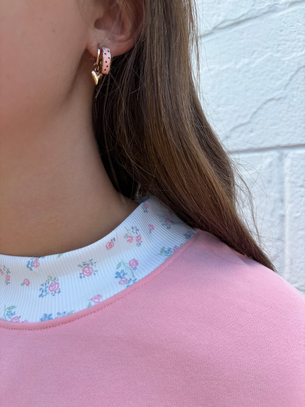 Lucky Floral Embroidered Mock Neck